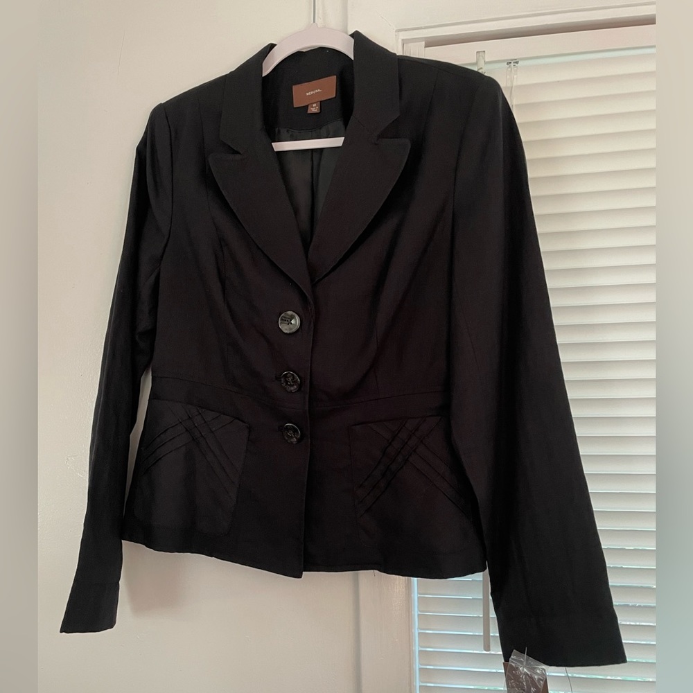 NWT Black Linen Blazer